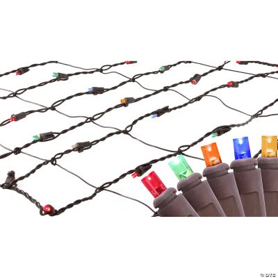 Northlight 2' x 8' MultiColor LED Net Style Christmas Lights Brown