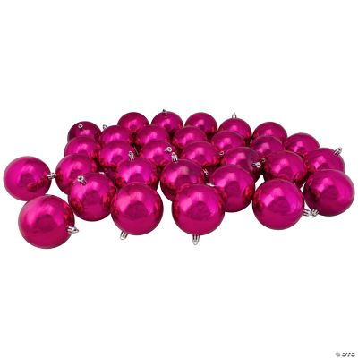 Northlight 32ct Magenta Pink Shatterproof Shiny Christmas Ball