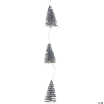 Northlight 6.75' LED Lighted B/O Silver Mini Sisal Tree Christmas