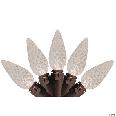 Northlight 70 Warm White LED Faceted C6 Christmas Lights 23 ft Brown