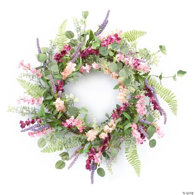 Melrose International Mixed Floral Wreath 19.5In Oriental Trading