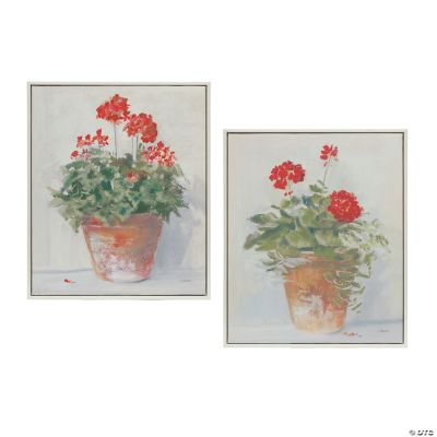 Melrose International Wood Framed Floral Outline Print (Set of 6)