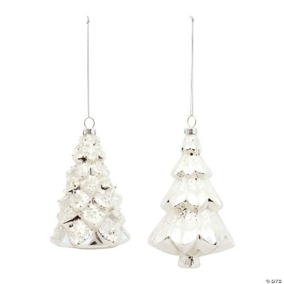 Melrose International Frosted Glass Drop Ornament (Set of 6)