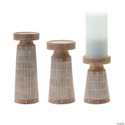 Melrose International Brushed Glass Votive Candle Holder (Set of 2) main image 1