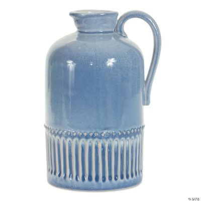 Melrose International Ceramic Jug Vase (Set Of 2) 8.75In