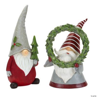 Melrose International Stone Holiday Gnome Stack with Pine Tree Hat (Set of 2) main image 0