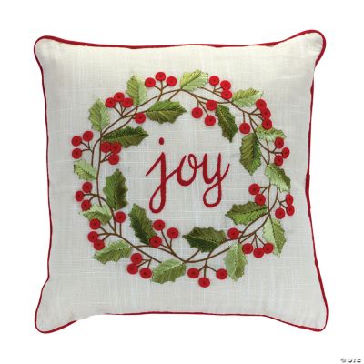 Melrose Beaded Joy and Noel Holiday Pillow (Set of 2)