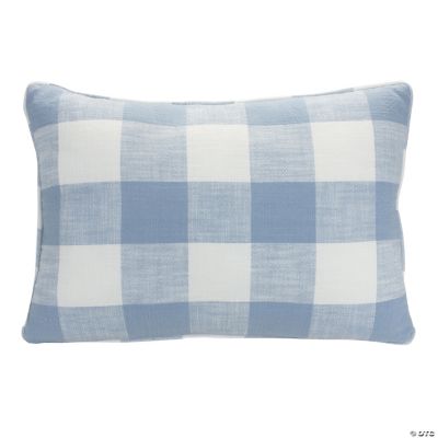 Blue gingham throw online pillows