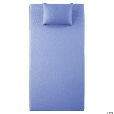 Lazzara Home Aura 7 in. Blue Twin Gel Infused Memory Foam Firm Mattress Set