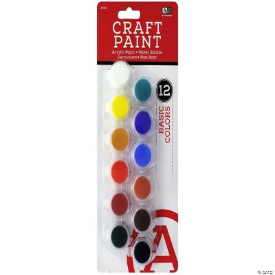 Art Advantage 12-Color Acrylic Paint Pots - Basic Colors (3 Pack)