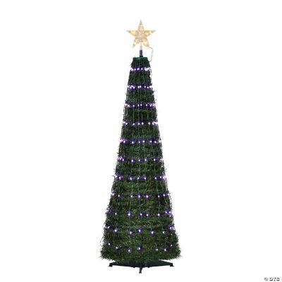 Outsunny 4ft Tall Pre lit Slim Artificial Outdoor Christmas Tree Easy