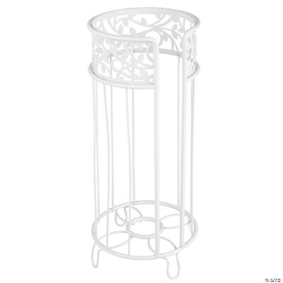 mDesign Metal Toilet Paper Holder Stand Storage for 3 Rolls White