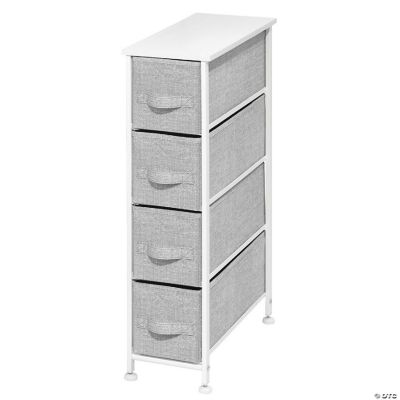 mDesign Narrow Dresser Storage Tower Stand with 4 Removable Fabric