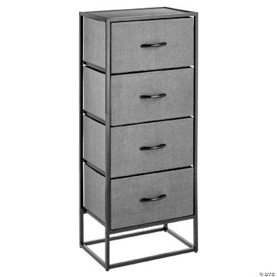 mDesign Steel Dresser Storage Tower with 4 Fabric Drawers Gray Oriental Trading