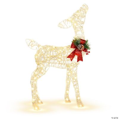 Costway Lighted Christmas Reindeer w/ 50 LED Lights Outdoor Yard