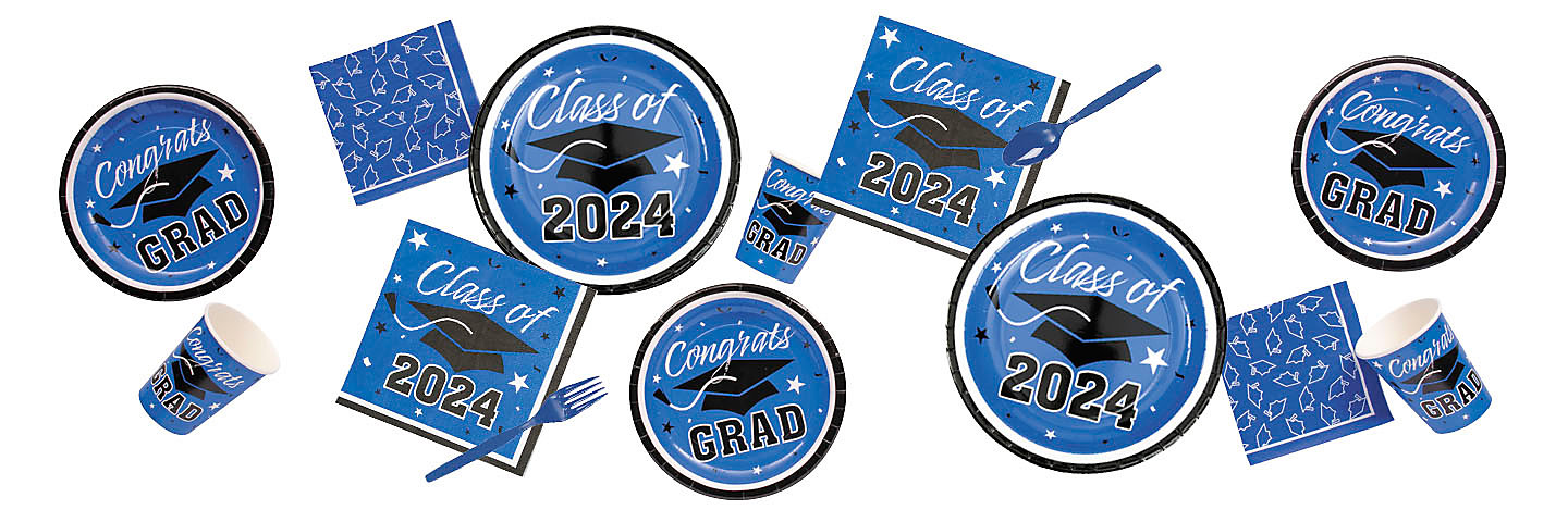 Graduation Class of 2024 Blue Party Supplies