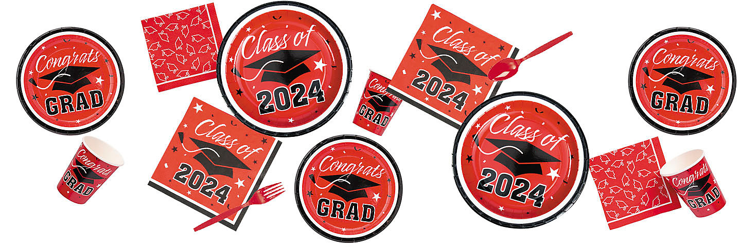 Graduation Class of 2024 Red Party Supplies
