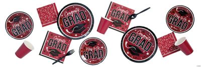 Congrats Grad Burgundy Party Supplies