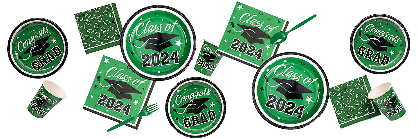 Graduation Class of 2024 Green Party Supplies