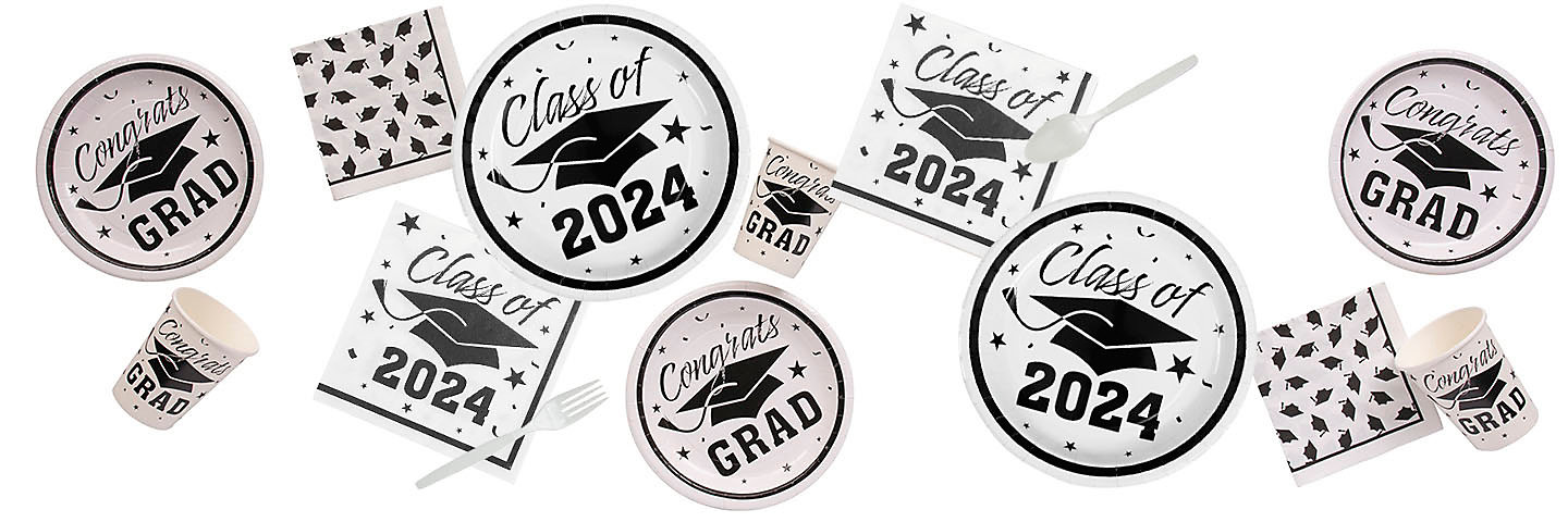 Graduation Class of 2024 White Party Supplies
