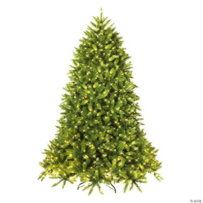 Costway 5ft Pre-lit PVC Christmas Fir Tree Hinged 8 Flash Modes ...