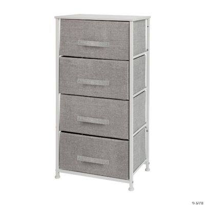 Emma + Oliver 4 Drawer Vertical Storage Dresser with White Wood Top ...