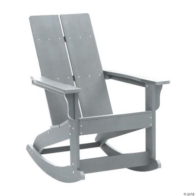 Emma + Oliver Harmon Modern AllWeather Gray Poly Resin Adirondack