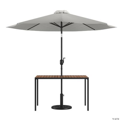Emma + Oliver 3 Piece Outdoor Patio Table Set 30" x 48" Synthetic