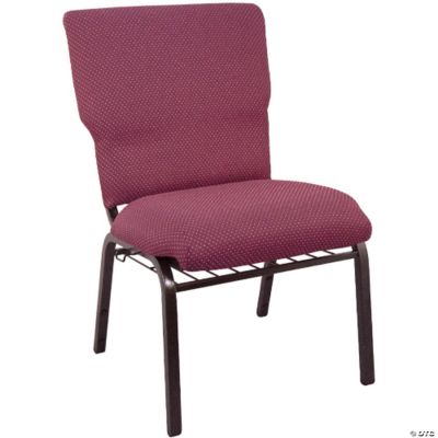 Emma + Oliver Burgundy Pattern Discount Church Chair 21 in. Wide