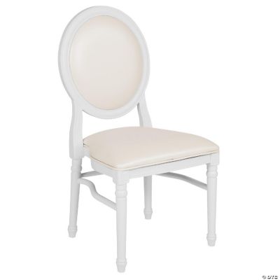 Emma + Oliver King Louis Dining/Desk Chair with White Vinyl Back and