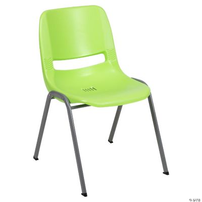 Emma + Oliver Green Ergonomic Shell Student Stack Chair Classroom