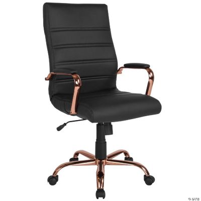 Emma + Oliver High Back Black LeatherSoft Executive Swivel Office Chair