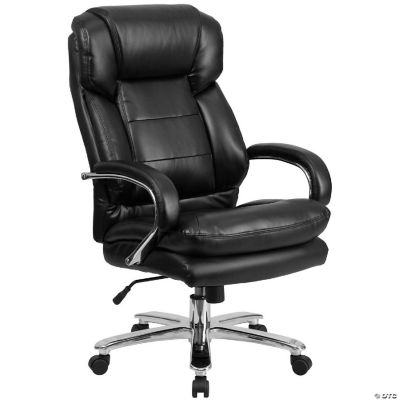 Emma + Oliver Big & Tall Office Chair Black Leather Swivel Executive