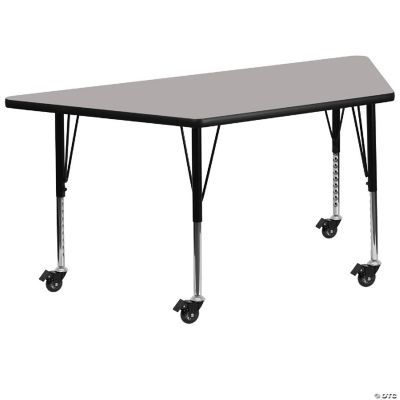 Emma + Oliver Mobile 22.5x45 Trapezoid Grey HP Laminate Preschool Activity  Table