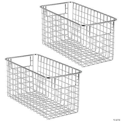mDesign Metal Wire Food Organizer Basket with BuiltIn Handles, 2 Pack