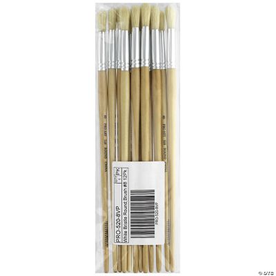 Pro Art Brush White Bristle Round 8 12pc Oriental Trading