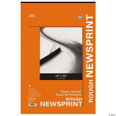 Pro Art Newsprint Paper Pad Rough 24x36 32lb 50pc