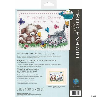 Dimensions Cross Stitch Kit 12x9"PetFrndsBrthRcord