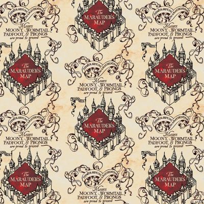 Harry Potter Quilt Cotton Fabric 44 Marauders Map