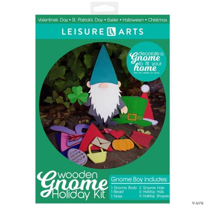 Leisure Arts Wood Gnome Kit Celebrate The Holidays, Boy Gnome