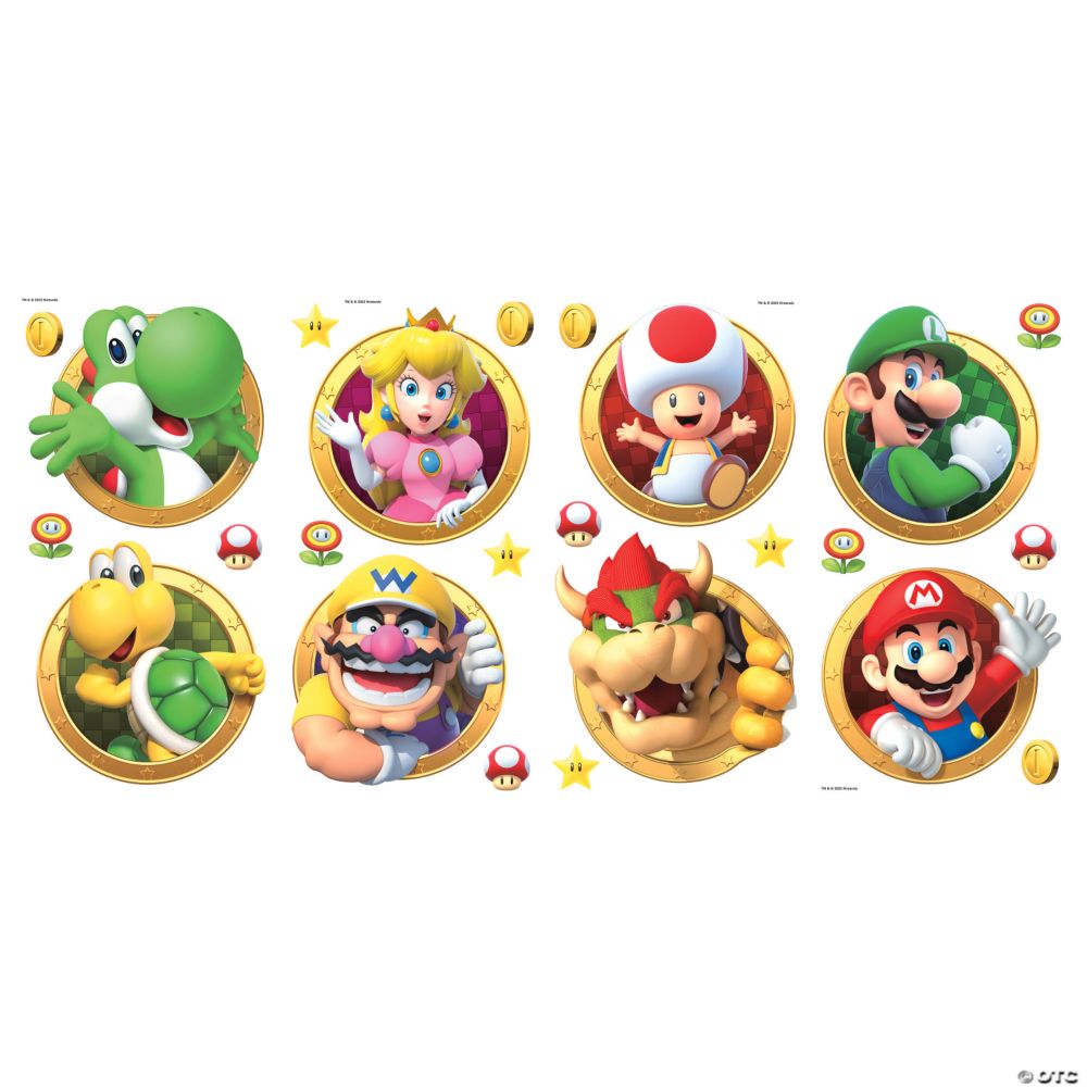 RoomMates Super Mario Character Peel & Stick Wall Decals From MindWare
