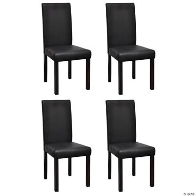 vidaXL Dining Chairs 4 pcs Black Faux Leather dining room chair