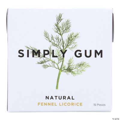 Simply Gum All Natural Gum, Fennel Licorice 15 Count, Pack of 12