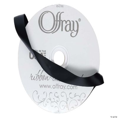 Offray Double Face Satin Ribbon 7/8 in. x 100 yd. Black (100 yards)