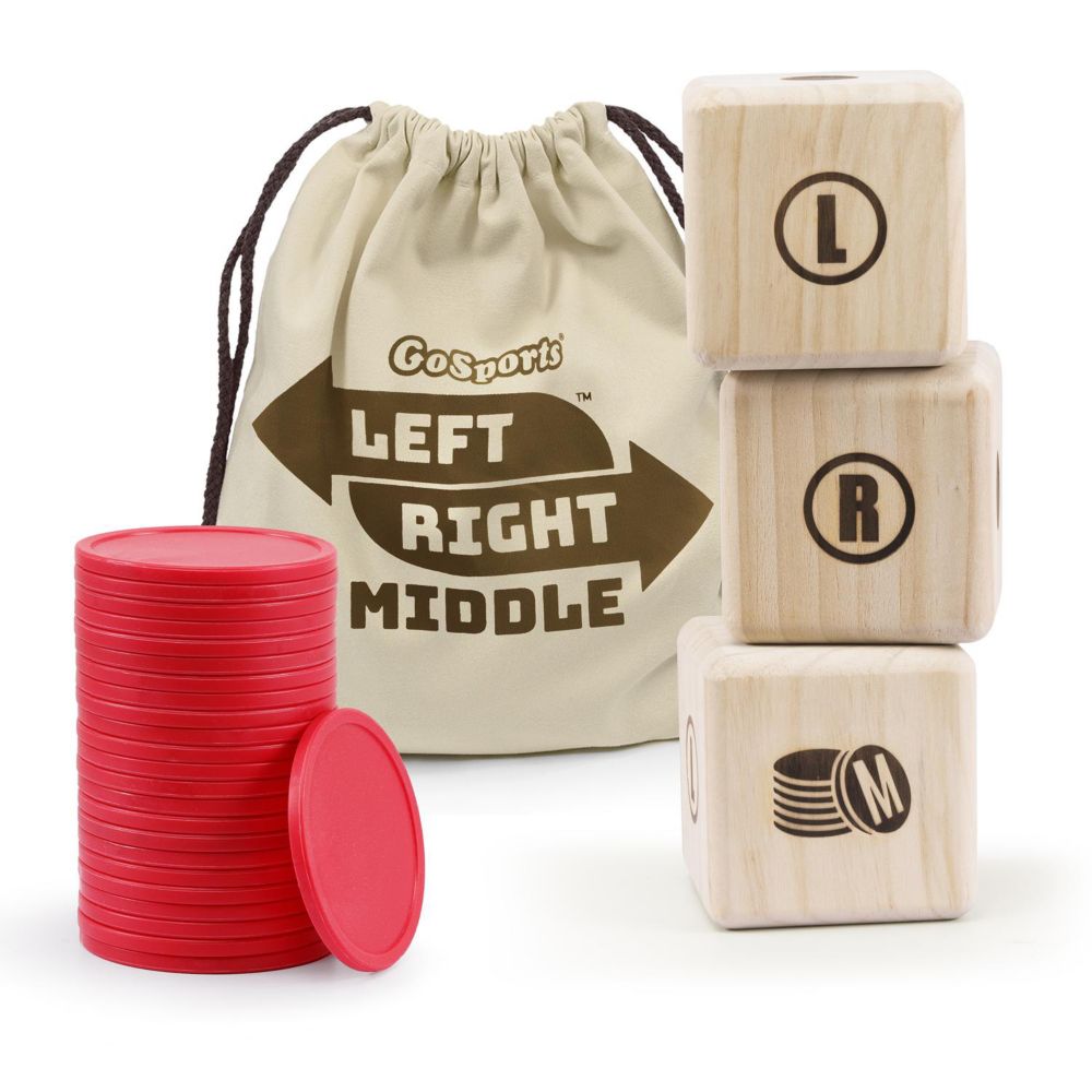 Gosports left right middle giant dice game - 3.5" premium wooden dice game From MindWare