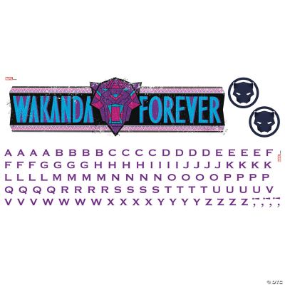 Wakanda forever peel & stick wall decals w/ alphabet Oriental Trading
