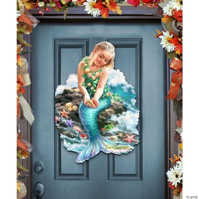 Designocracy Mermaid Coastal Door Decor by D. Gelsinger Coastal Holiday ...