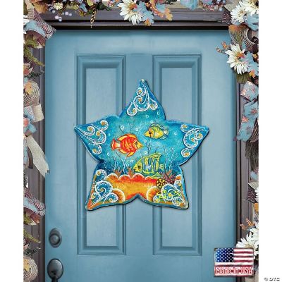 Designocracy Sea Starfish Beach House Door Decor Coastal Holiday Decor