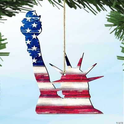Designocracy Statue of Liberty Rustic Wooden Ornaments Set of 2 ...