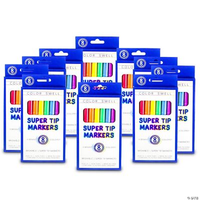 Color Swell Super Tip Washable Markers Bulk Pack 10 Boxes of 8 Vibrant